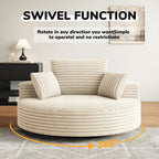Corduroy Chenille Foam Single Swivel Chair