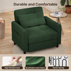 3-in-1 Adjustable Sleeper Sofa Bed, Pull Out Chair Sofa, Convertible Folding Bed for Living Room