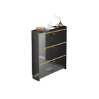 Entryway Glam Black Shoe Storage with Adjustable Shelves