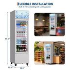 COZONY Glass Door Beverage Refrigerator, 6.1 Cu.ft Commercial Drink Cooler with Lightbox, No-Frost for Bar, Restaurant, Store