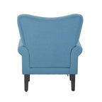 Erommy Modern Accent Chair, High Back Armchair, Upholstered Fabric Button Single Sofa with Wooden Legs for Living Room