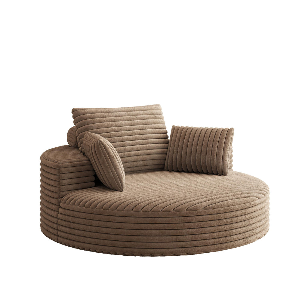 Corduroy Chenille Foam Single Swivel Chair