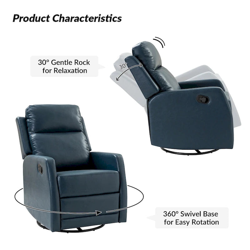 Esteban Swivel Recliner with Tufted Back Set of 2 by HULALA HOME