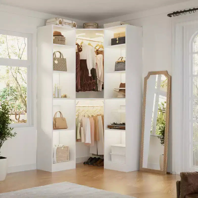 Besiost Corner Closet System with 12 Shelves