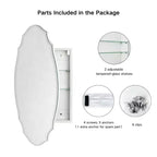 20 in. W x 30 in. H Irregular Arched Frameless Beveled Surface Mounted Medicine Cabinet with Mirror