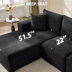 108 Modern Sofa Couch, 3 Seater Upholstered L Shaped Sofa with Pillows, Deep Seat Sofa, No Assembly Required