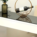 Modern Black-White Wooden Asymmetrical Shelves Bar Tables