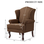 2 Set Traditional Wingback Accent Chairs Upholstered Armchair