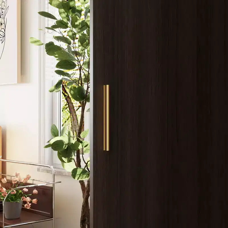 Hitow Minimalist Armoire Corner Wardrobe Double Door and Drawer Designs