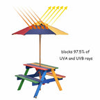 Costway 4 Seat Kids Picnic Table w/Umbrella Garden Yard Folding