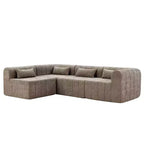 145.5 Modern Convertible Sectional Sofa, Upholstered 4-Seater Sectional Sofa with Compressed Sponge, Living Room L-Shaped Sofa-Panipeachy