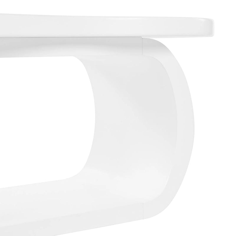 Modern Cloud Coffee Table with 1.5 Thick Tabletop,Cream Style Irregular End Table with Curved Legs,Unique Design Accent Table