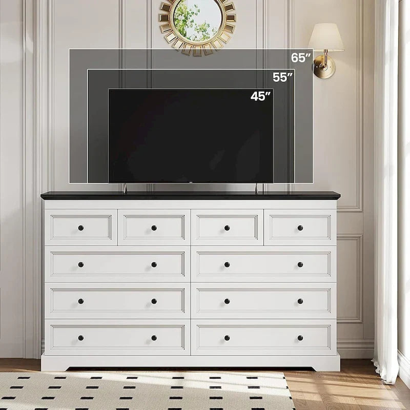 10 Drawers Dresser 55 Large Drawers Wood Dressers & Chest of Drawers