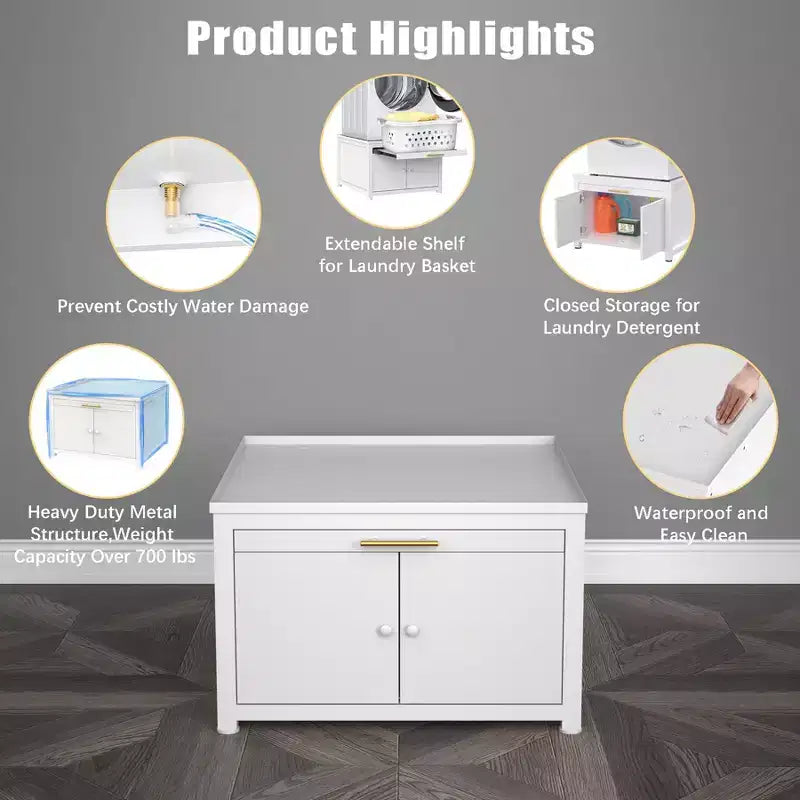 Black / White Heavy-Duty Metal Washer & Dryer Pedestal Stand �C Single Unit, Anti-Vibration