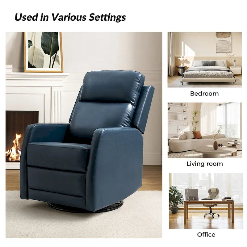 Esteban Swivel Recliner with Tufted Back Set of 2 by HULALA HOME