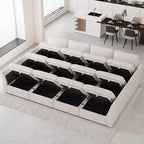 Belffin Chenille Ottoman Module - Modular Storage Footrest with Skin-Friendly Fabric & Quick-Install Design
