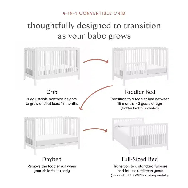 Babyletto Swell 4-in-1 Convertible Crib with Toddler Bed Conversion Kit