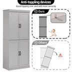 Freestanding Kitchen Pantry Storage Cabinet, 70 in Cupboard with Doors and Adjustable Shelves