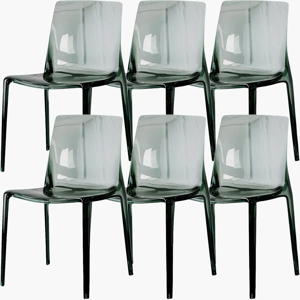 Amber Acrylic Armless Low Back Dining Chair