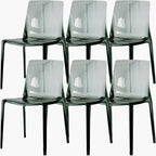 Amber Acrylic Armless Low Back Dining Chair
