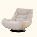 Yellow Trufted Chenille Fabric Swivel Accent Chair