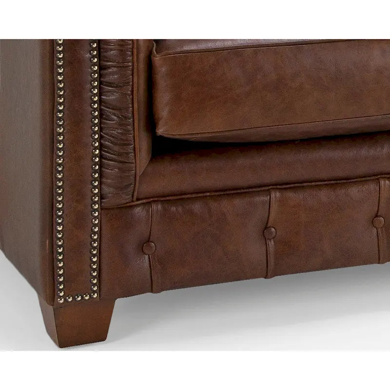 Hancock Tufted Top Grain Italian Leather Chesterfield Sofa - 31 H x 86 W x 40 D