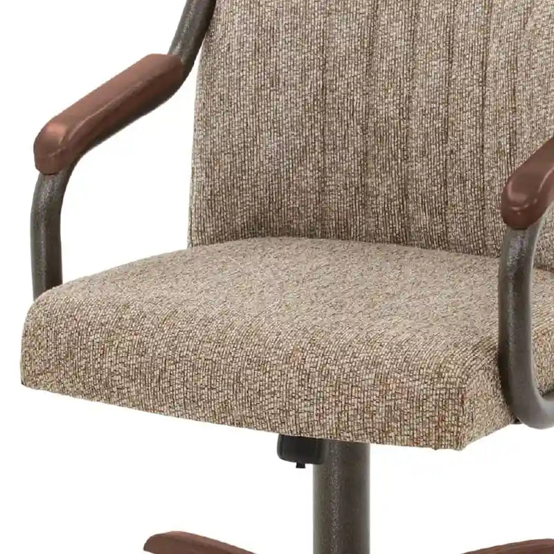 Chromcraft Douglas Caster Dining Chairs in Chestnut, Gray Finish (Set of 2)