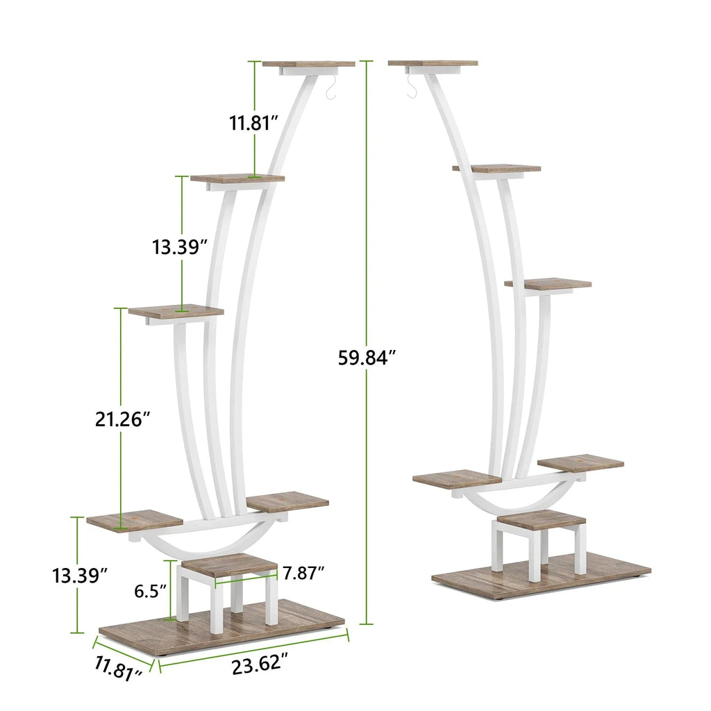Indoor Plant Stand, 6-Tier Flower Rack for Home Garden- Set of 2
