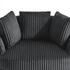 DREAMSIDEA Recessed Arm Slipcovered Swivel Barrel Chair