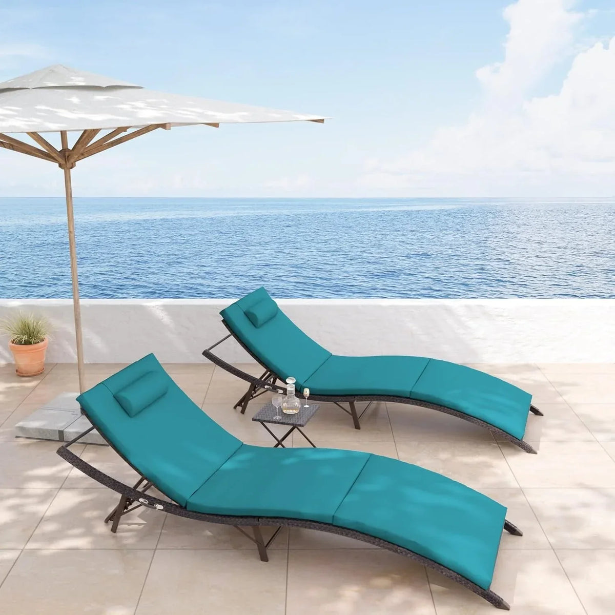 Kullavik 3-PiecesOutdoor Chaise Lounge Set