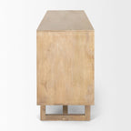 Grier Light Brown Solid Wood with Cane 4 Door Sideboard - 72.0L x 18.0W x 31.0H