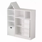 Kids Storage Organizer, Toy and Book Organizer with 8 Cubbies & Pull-Out Drawers - Ideal for Playrooms, Bedrooms