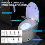 Smart Bidet Toilet with Auto Open/Close Lid & Seat, Foot Sensor Flush, Tankless One Piece Elongated, Heated Seat
