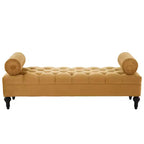 Modern End of Bed Bench for Bedroom, Velvet Upholstered Window Bench with 2 Detachable Pillows for Living Room or Entryway-Panipeachy