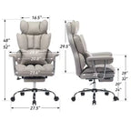 Efomao Ergonomic Desk Office Chair 400LBS, Big and Tall PU Leather Computer Chair, Executive Desk Chair with Footrest and Lumbar Support