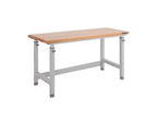 Heavy Duty 60 Adjustable Height Workbench Table with Wood Top
