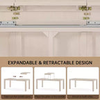 Modern Dining Set - 80 Table + 6 Cushioned Chairs, Solid Wood Frame, 400lbs Table Capacity, Easy Assembly