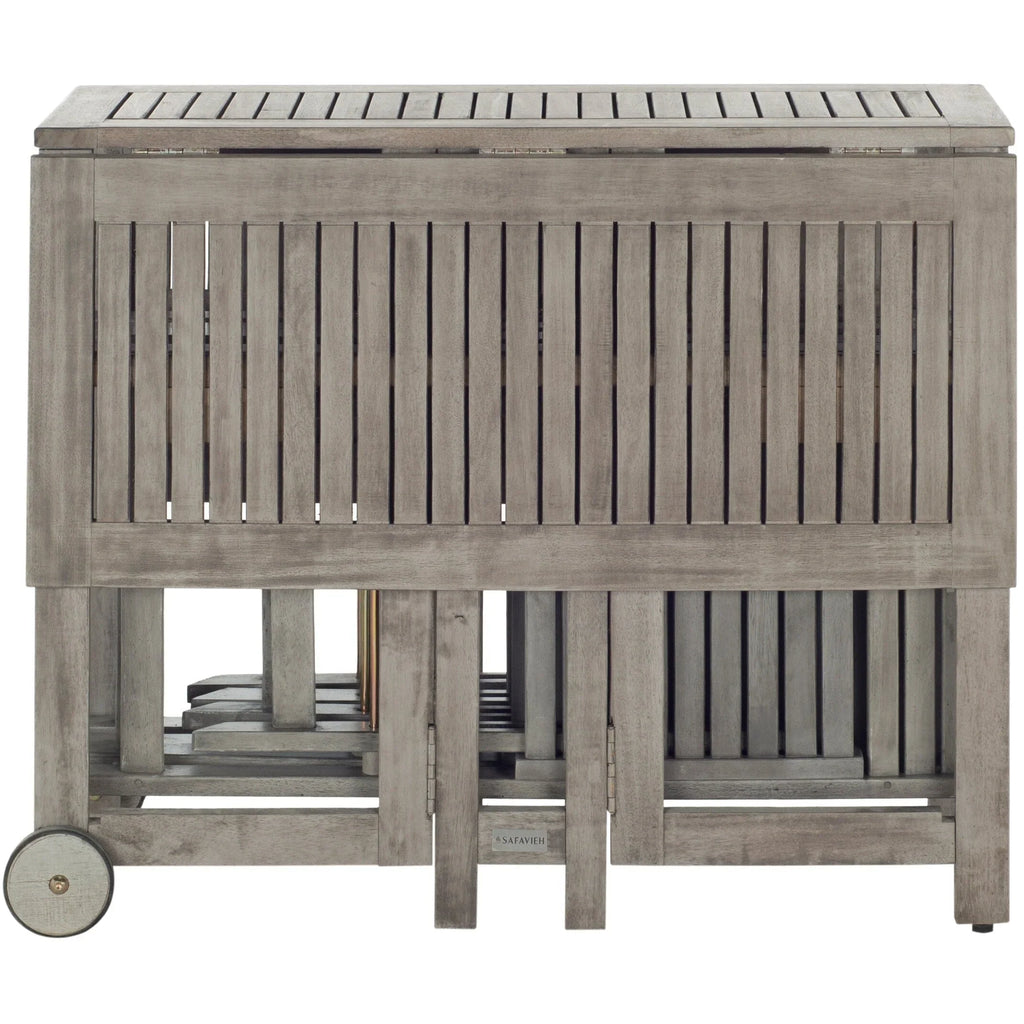 SAFAVIEH Outdoor Brandy 5-Piece Outdoor Dining Table Set - 43Wx35Dx29H