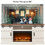 Farmhouse Fireplace TV Stand, Entertainment Center, Media Console