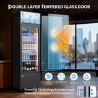 COZONY Glass Door Beverage Refrigerator, 6.1 Cu.ft Commercial Drink Cooler with Lightbox, No-Frost for Bar, Restaurant, Store