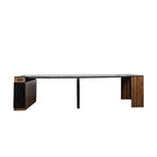 CLIHOME Modern Multifunctional Extendable Dining Table with Outlet, Space Saving Expanding Table with Storage