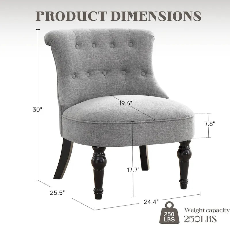 Living Room Armless Accent Comfy Chair