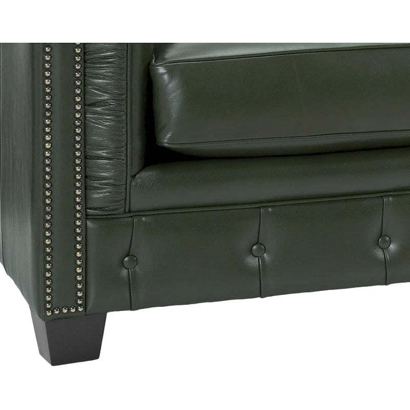 Hancock Tufted Top Grain Italian Leather Chesterfield Sofa - 31 H x 86 W x 40 D