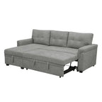Convertible Reversible Sectional Sofa with Pull-Out Sleeper Bed, Hidden Storage Chaise, and Durable Legs
