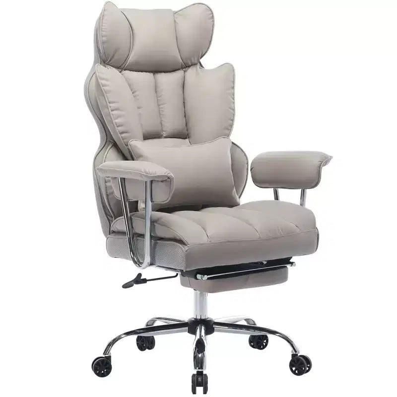 Efomao Ergonomic Desk Office Chair 400LBS, Big and Tall PU Leather Computer Chair, Executive Desk Chair with Footrest and Lumbar Support