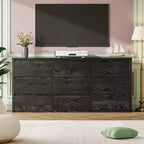 9 Drawer Dresser for Bedroom, Wide Modern Wooden Chest of Drawers with Large Storage, Wood Dresser Organizer for Living Room, Hallway, Entryway