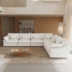 Large Linen Corner Sectional Sofa Couch for Living Room Set