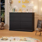 Modern Dresser for Bedroom with 8 Drawers, Wooden Storage Organizer Unit for Closet, Wide Chest of Drawers