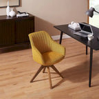 Modern Home Office Swivel Arm Accent Chair with Wood Legs