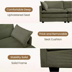 Modern 113.4D*79.13W Oversized Corduroy Modular 5-Seat Sectional Sofa Set with Ottoman U Shaped Sofa Couch with Corner Sofa,HYLEORY